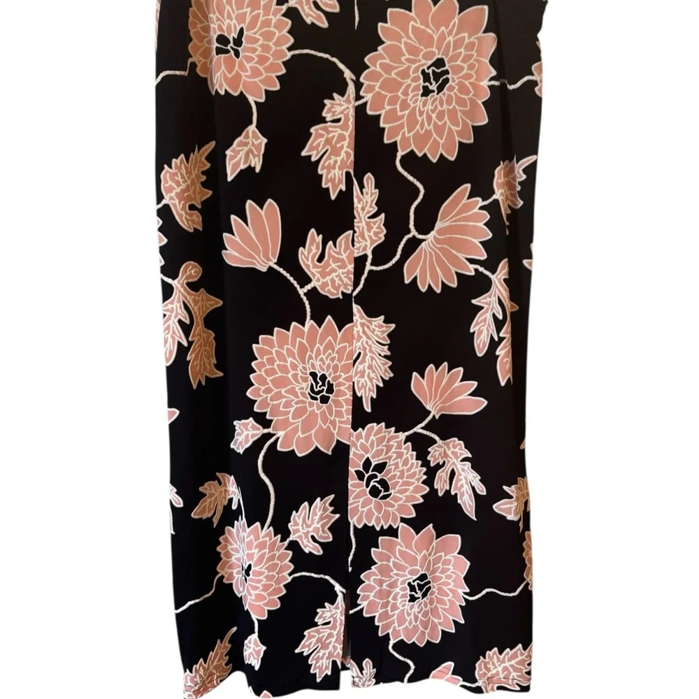 SPRING/SUMMER  Black/ Pink Floral Pencil Skirt  LARGE     #C - Picture 3 of 6